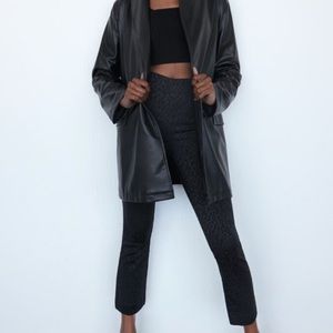 Zara mini flare printed pants black